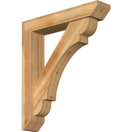 Ekena Millwork Olympic Slat Rough Sawn Bracket w/ Offset Brace, Western Red Cedar, 6"W x 30"D x 34"H BKT0604X30X34OLY06RWR